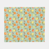 Fruchtmuster mit Zitronen, Orangen Fleecedecke (Vorderseite (Horizontal))
