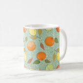 Fruchtmuster mit Zitronen, Orangen Kaffeetasse (VorderseiteRechts)