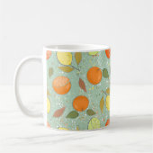 Fruchtmuster mit Zitronen, Orangen Kaffeetasse (Links)