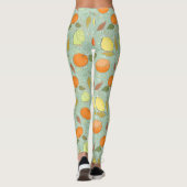 Fruchtmuster mit Zitronen, Orangen Leggings (Rückseite)