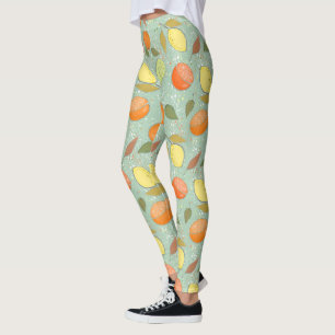 Fruchtmuster mit Zitronen, Orangen Leggings