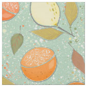 Fruchtmuster mit Zitronen, Orangen, Limon Stoff (Nahaufnahme)