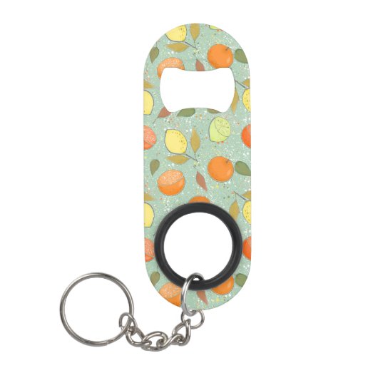 Fruchtmuster mit Zitronen, Orangen Mini Flaschenöffner (Vorderseite)