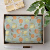 Fruchtmuster mit Zitronen, Orangen Seidenpapier (Geschenk)