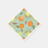 Fruchtmuster mit Zitronen, Orangen Serviette (Ecke)