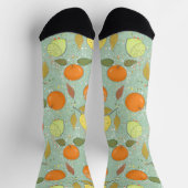Fruchtmuster mit Zitronen, Orangen Socken (Oben)