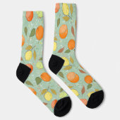Fruchtmuster mit Zitronen, Orangen Socken (Rechts)