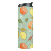 Fruchtmuster mit Zitronen, Orangen Thermosbecher (Nach links gedreht)