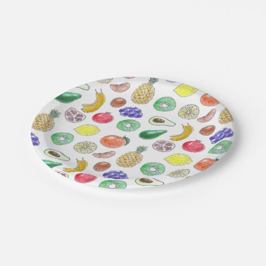 Fruchtmuster Pappteller (Schrägansicht)
