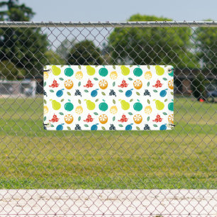 Fruchtmuster, Pflaume, Orange, Zitrone, Birne, Apf Banner