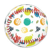 Fruchtmuster, Pflaume, Orange, Zitrone, Birne, Apf Baseball (Vorderseite Links)