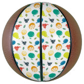 Fruchtmuster, Pflaume, Orange, Zitrone, Birne, Apf Basketball (Vertikal)