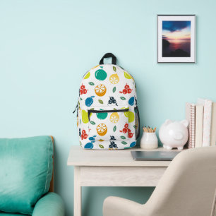 Fruchtmuster, Pflaume, Orange, Zitrone, Birne, Apf Bedruckter Rucksack