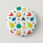 Fruchtmuster, Pflaume, Orange, Zitrone, Birne, Apf Button (Vorderseite)