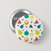 Fruchtmuster, Pflaume, Orange, Zitrone, Birne, Apf Button (Vorne & Hinten)