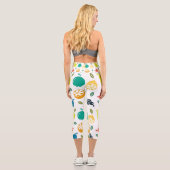 Fruchtmuster, Pflaume, Orange, Zitrone, Birne, Apf Capri Leggings (Rückseite)