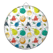 Fruchtmuster, Pflaume, Orange, Zitrone, Birne, Apf Dartscheibe (vorne)