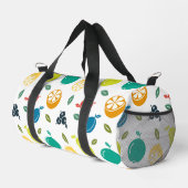 Fruchtmuster, Pflaume, Orange, Zitrone, Birne, Apf Duffle Bag (Rechte Ecke)