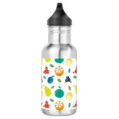 Fruchtmuster, Pflaume, Orange, Zitrone, Birne, Apf Edelstahlflasche (Rechts)