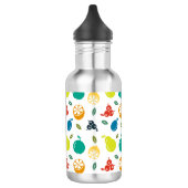 Fruchtmuster, Pflaume, Orange, Zitrone, Birne, Apf Edelstahlflasche (Links)