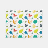 Fruchtmuster, Pflaume, Orange, Zitrone, Birne, Apf Fleecedecke (Vorderseite (Horizontal))