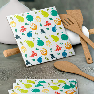 Fruchtmuster, Pflaume, Orange, Zitrone, Birne, Apf Fliese