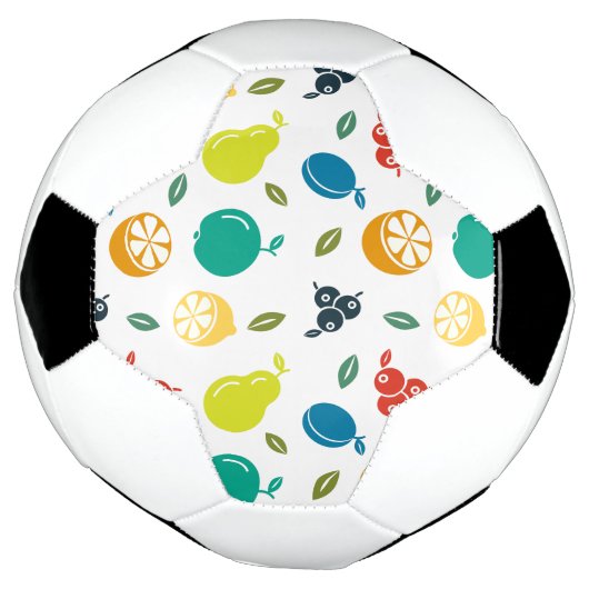 Fruchtmuster, Pflaume, Orange, Zitrone, Birne, Apf Fußball (Gedreht)