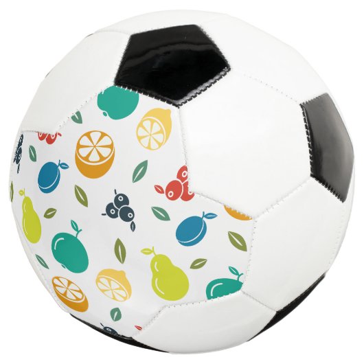 Fruchtmuster, Pflaume, Orange, Zitrone, Birne, Apf Fußball (Dreiviertel)