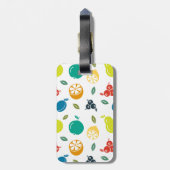 Fruchtmuster, Pflaume, Orange, Zitrone, Birne, Apf Gepäckanhänger (Rückseite vertikal)