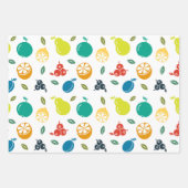 Fruchtmuster, Pflaume, Orange, Zitrone, Birne, Apf Geschenkpapier Set (Vorderseite 2)