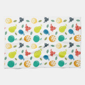 Fruchtmuster, Pflaume, Orange, Zitrone, Birne, Apf Geschirrtuch (Horizontal)