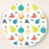 Fruchtmuster, Pflaume, Orange, Zitrone, Birne, Apf Getränkeuntersetzer (Vorne)