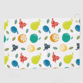 Fruchtmuster, Pflaume, Orange, Zitrone, Birne, Apf Golfhandtuch (Horizontal)