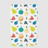 Fruchtmuster, Pflaume, Orange, Zitrone, Birne, Apf Golfhandtuch (Vorderseite)