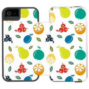 Fruchtmuster, Pflaume, Orange, Zitrone, Birne, Apf Incipio Watson™ iPhone 5 Geldbörsen Hülle