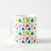 Fruchtmuster, Pflaume, Orange, Zitrone, Birne, Apf Kaffeetasse (Vorderseite Links)
