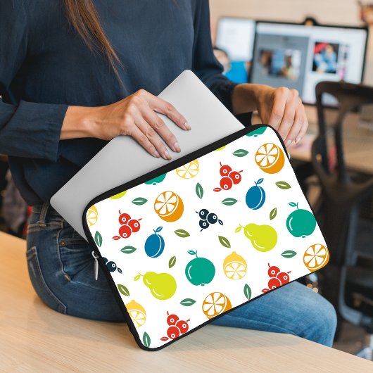 Fruchtmuster, Pflaume, Orange, Zitrone, Birne, Apf Laptopschutzhülle
