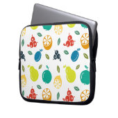 Fruchtmuster, Pflaume, Orange, Zitrone, Birne, Apf Laptopschutzhülle (Vorderseite Links)