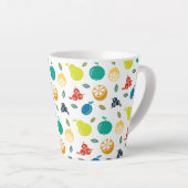 Fruchtmuster, Pflaume, Orange, Zitrone, Birne, Apf Milchtasse (Rechte Ecke)