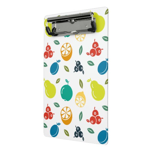Fruchtmuster, Pflaume, Orange, Zitrone, Birne, Apf Mini Klemmbrett (Gewinkelt2)