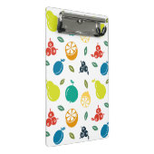 Fruchtmuster, Pflaume, Orange, Zitrone, Birne, Apf Mini Klemmbrett (Schrägansicht)