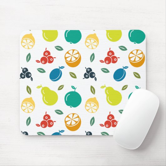 Fruchtmuster, Pflaume, Orange, Zitrone, Birne, Apf Mousepad (Mit Mouse)