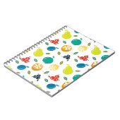 Fruchtmuster, Pflaume, Orange, Zitrone, Birne, Apf Notizblock (Linke Seite)