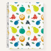 Fruchtmuster, Pflaume, Orange, Zitrone, Birne, Apf Notizblock (Vorderseite)