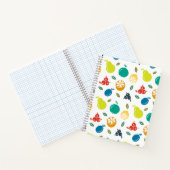 Fruchtmuster, Pflaume, Orange, Zitrone, Birne, Apf Notizblock (Innenseite)