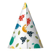 Fruchtmuster, Pflaume, Orange, Zitrone, Birne, Apf Partyhütchen (Rückseite)