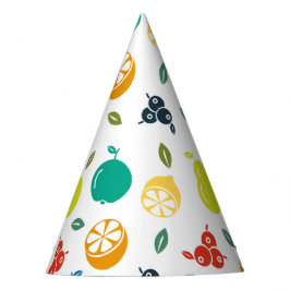 Fruchtmuster, Pflaume, Orange, Zitrone, Birne, Apf Partyhütchen