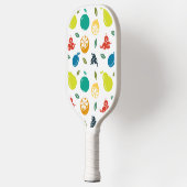 Fruchtmuster, Pflaume, Orange, Zitrone, Birne, Apf Pickleball Schläger (Links)