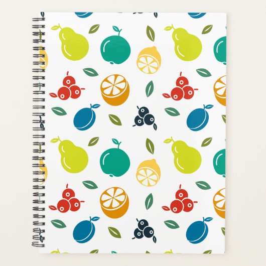 Fruchtmuster, Pflaume, Orange, Zitrone, Birne, Apf Planer (Vorderseite)