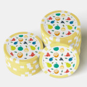 Fruchtmuster, Pflaume, Orange, Zitrone, Birne, Apf Pokerchips (Stapel)